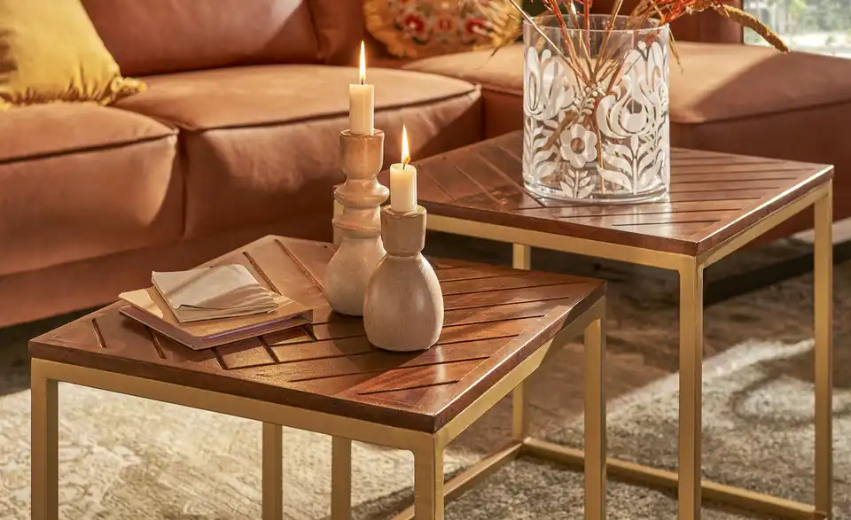 Couchtisch, 2er-Set Calatria, in Wohnsituation