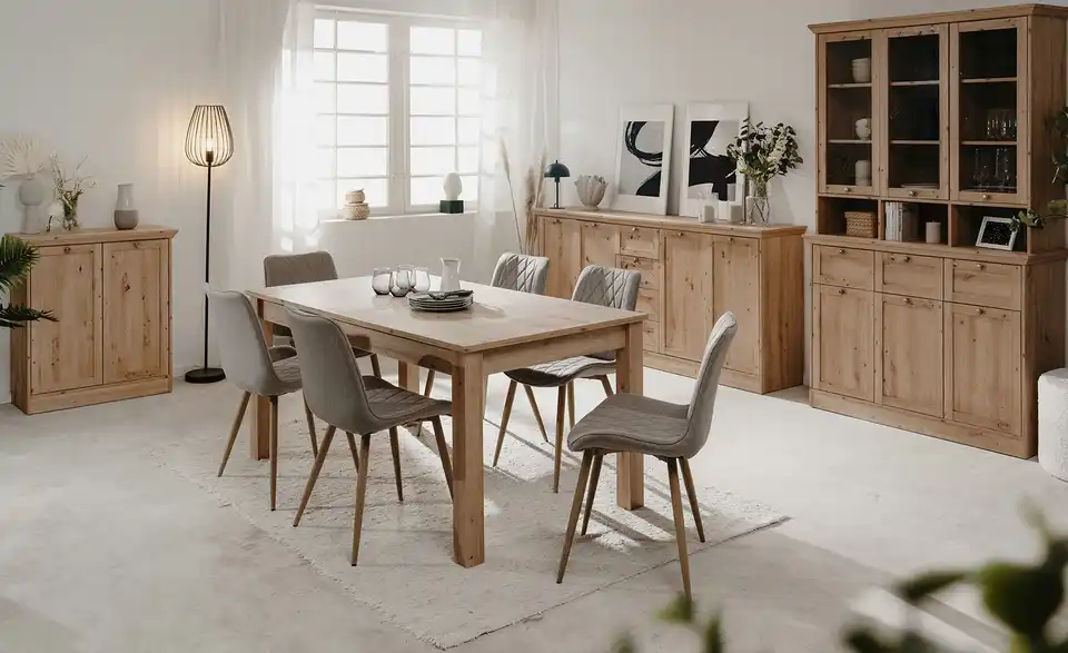 Ausziehbarer Esstisch Bergen 160 - 215 x 90 cm, in Wohnsituation