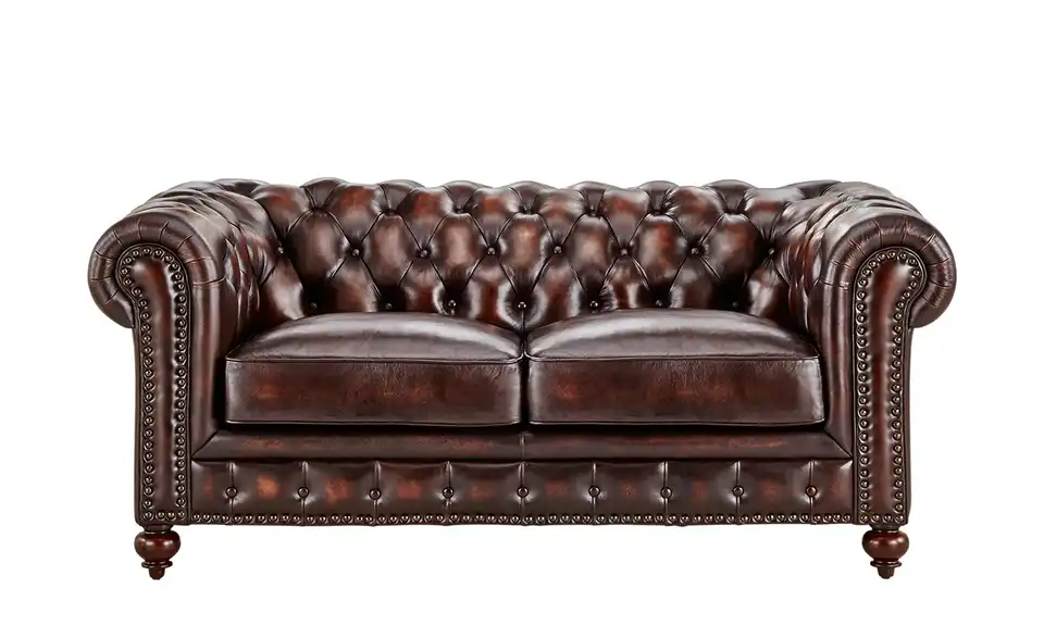 uno Ledersofa Chesterfield, Frontansicht