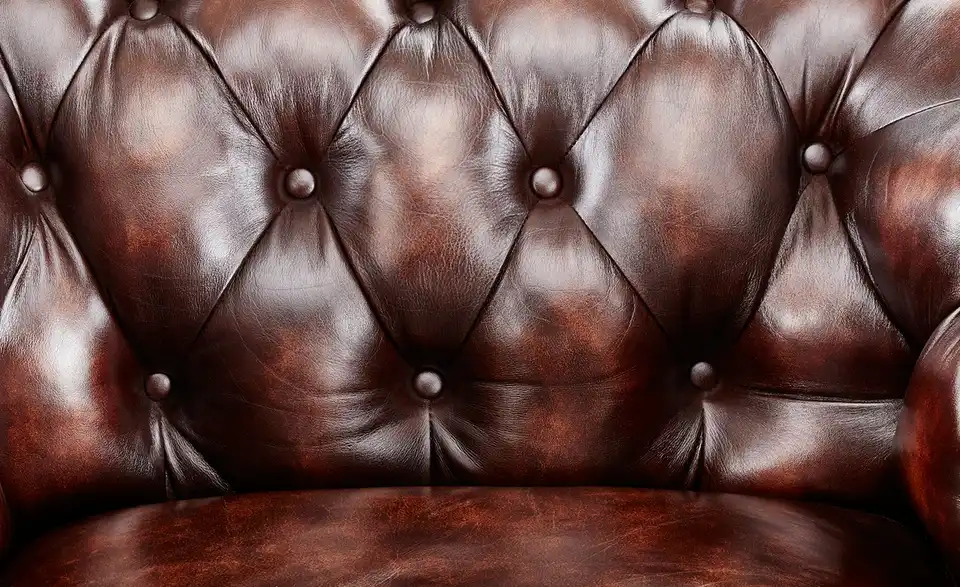 uno Ledersessel Chesterfield, Detailansicht