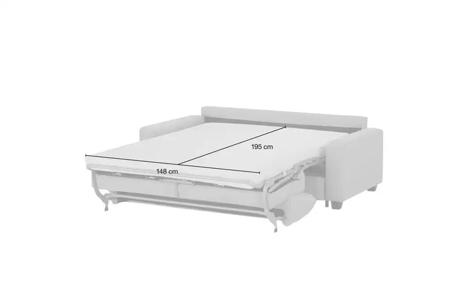 Schlafsofa Valencia, Bemaßung