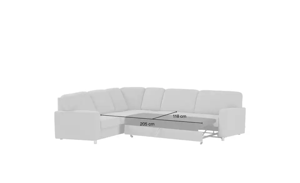 Ecksofa Valencia, Bemaßung