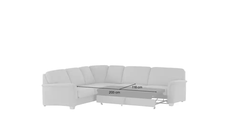 Ecksofa Valencia, Bemaßung