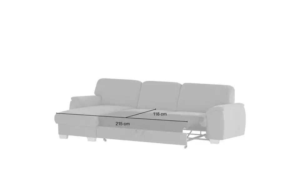 Ecksofa Valencia, Bemaßung