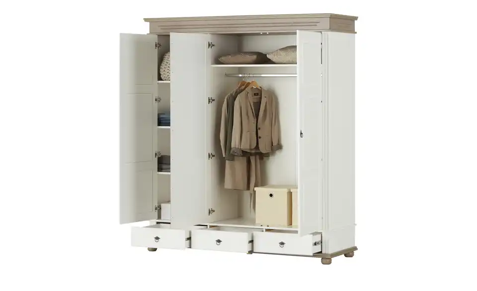 Drehtürenschrank Massetto, geöffnet
