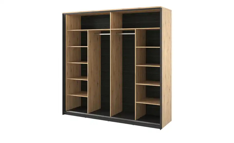 Schwebetürenschrank Quant, geöffnet