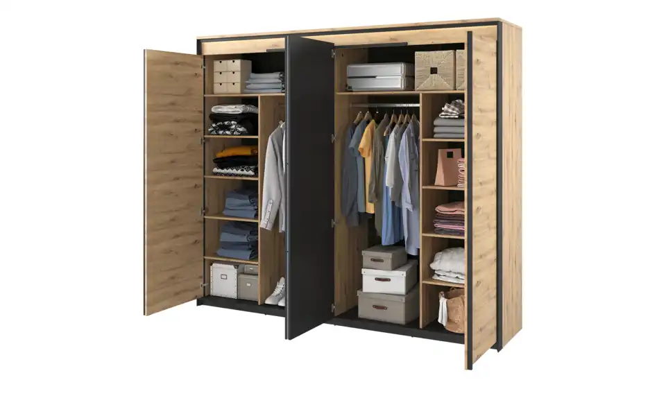 Drehtürenschrank Quant, geöffnet