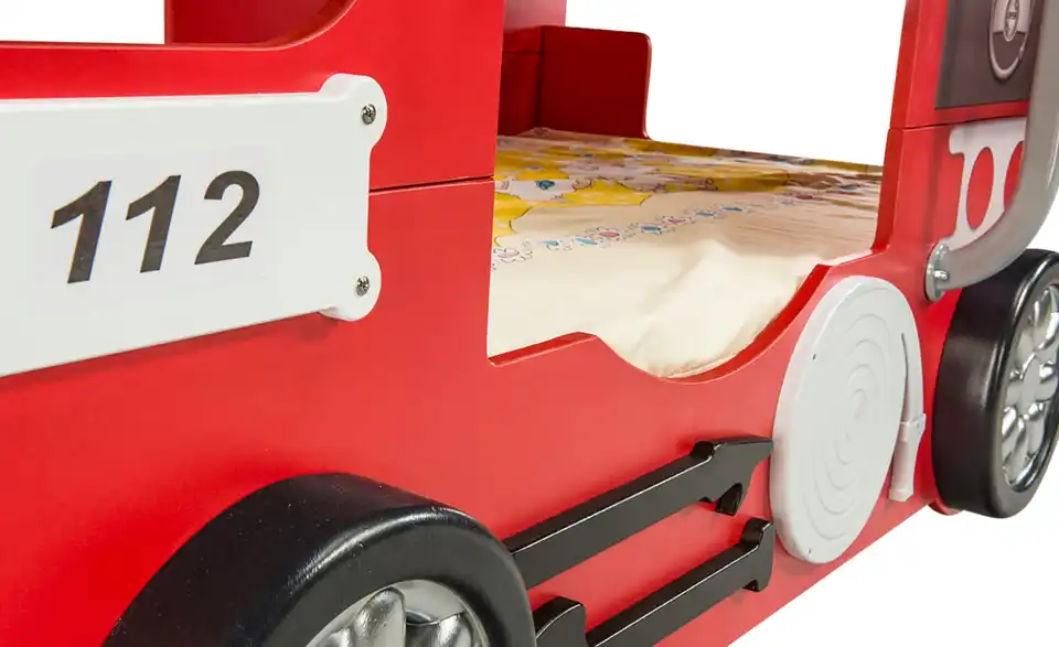 Autobett Feuerwehr, Detailansicht