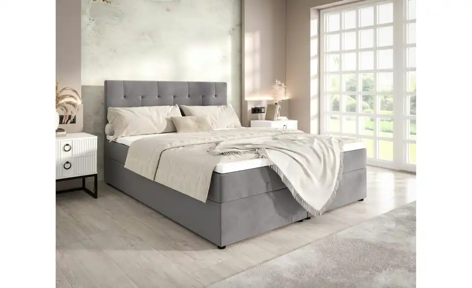 Boxbett Indu mit Stauraum, in Wohnsituation