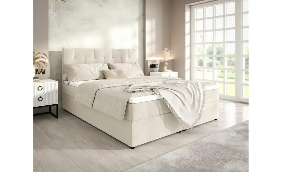 Boxbett Indu mit Stauraum und Topper, in Wohnsituation