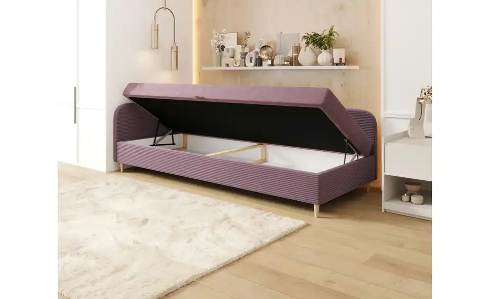 Polsterbett Ilford mit Stauraum, in Wohnsituation