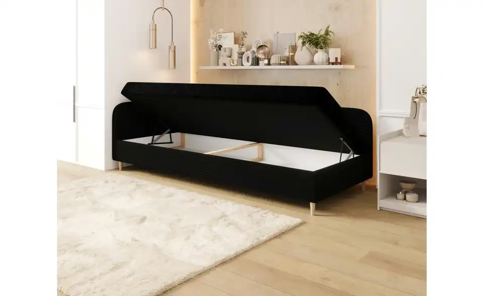 Polsterbett Ilford mit Stauraum, in Wohnsituation