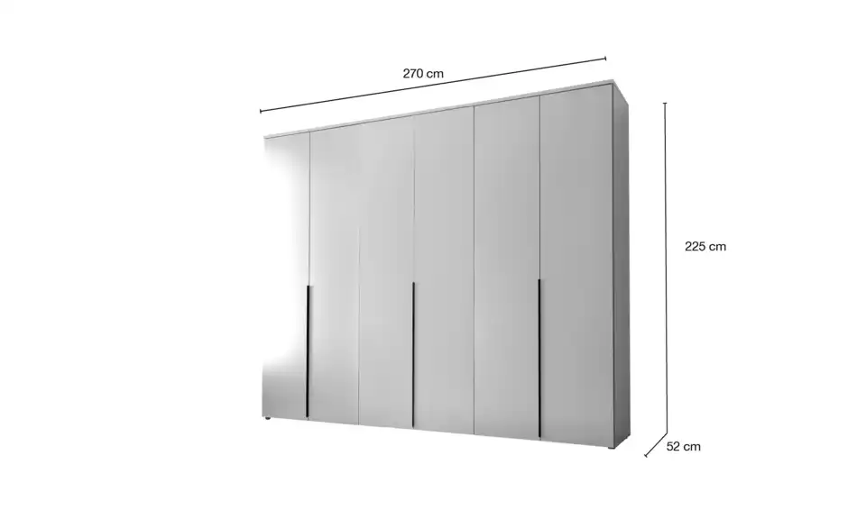 Drehtürenschrank Kevo, Bemaßung