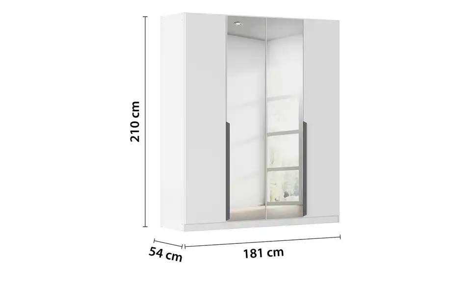 Drehtürenschrank Quadra Spin, Bemaßung