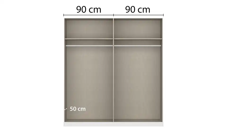 Drehtürenschrank Quadra Spin, Bemaßung