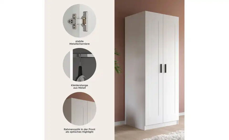 Kleiderschrank, Bild mit Text
