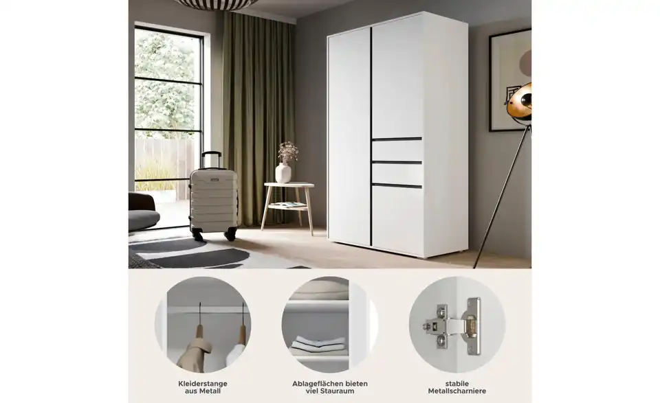 Kleiderschrank, Bild mit Text