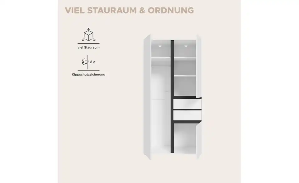 Kleiderschrank, Bild mit Text