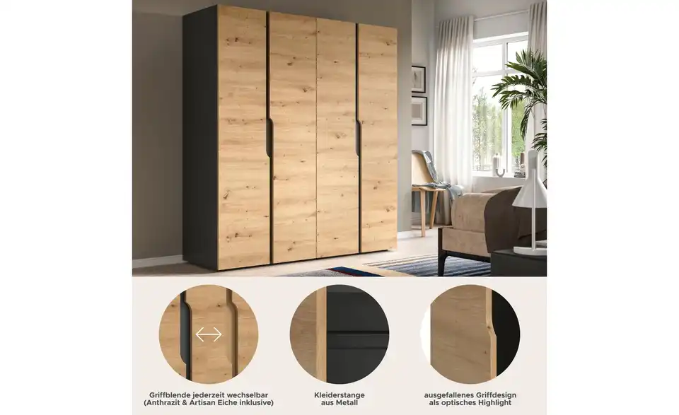 Kleiderschrank, Bild mit Text