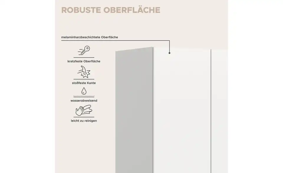 Drehtürenschrank, Bild mit Text