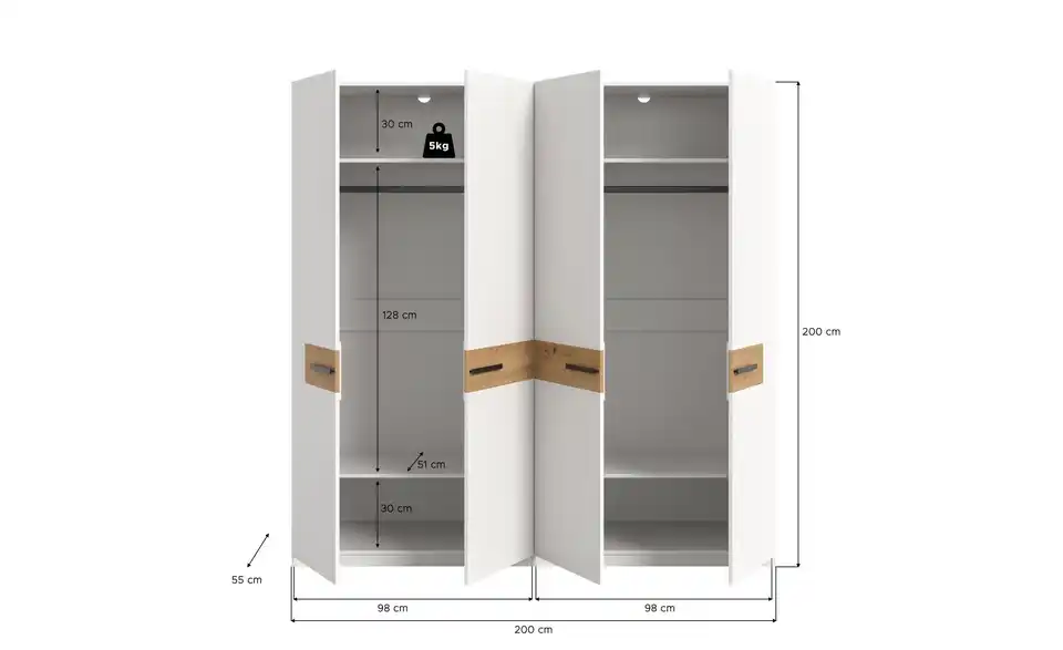 Kleiderschrank, Bemaßung