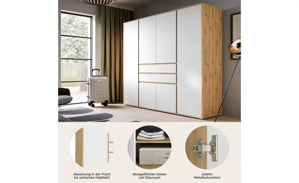 Kleiderschrank, Bild mit Text