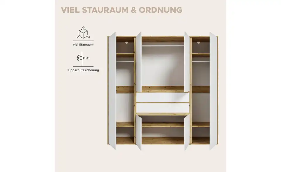 Kleiderschrank, Bild mit Text