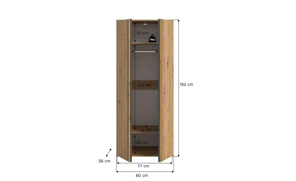 Kleiderschrank, Bemaßung