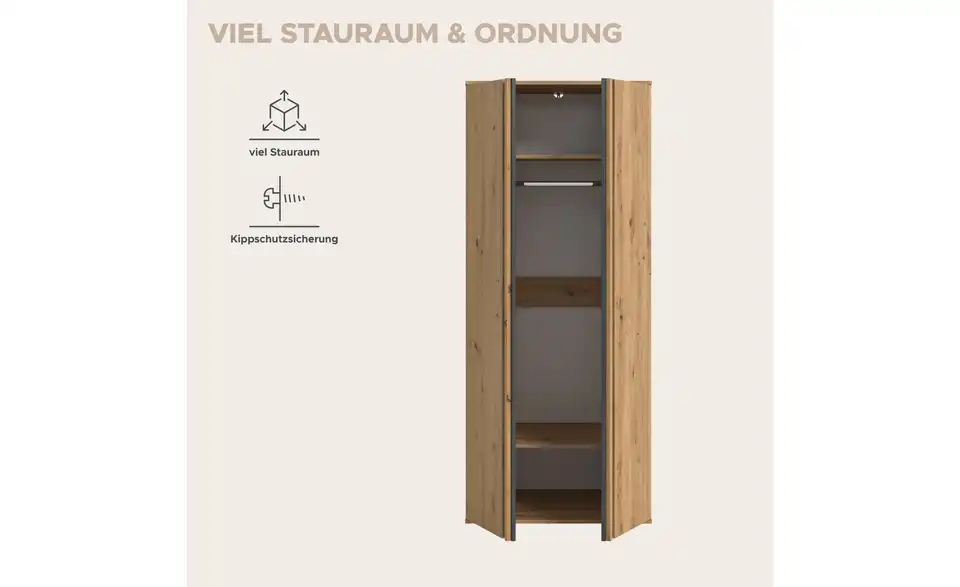 Kleiderschrank, Bild mit Text