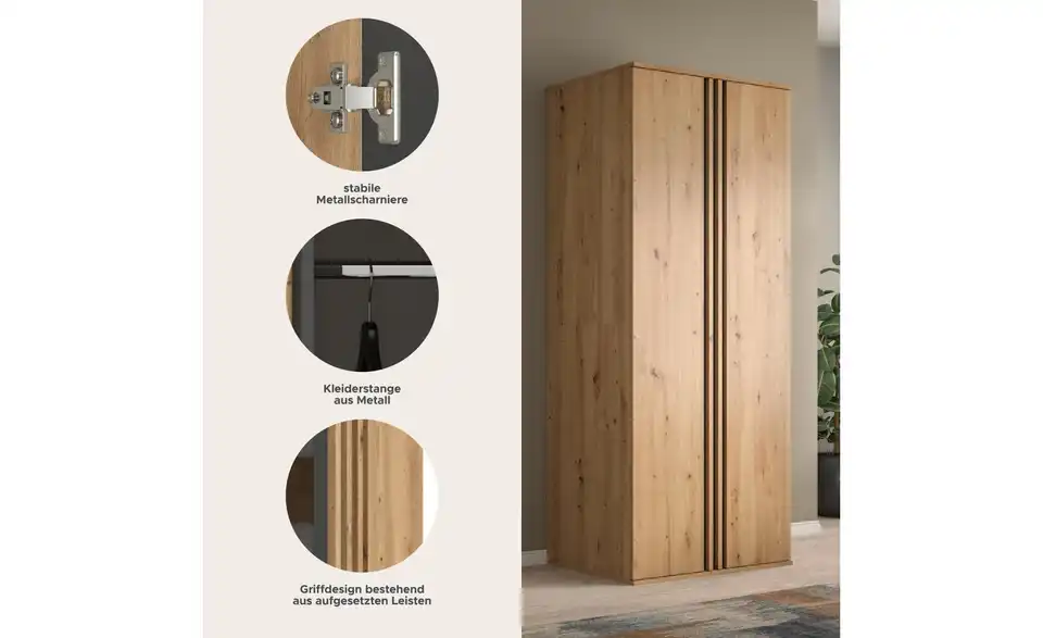Kleiderschrank, Bild mit Text