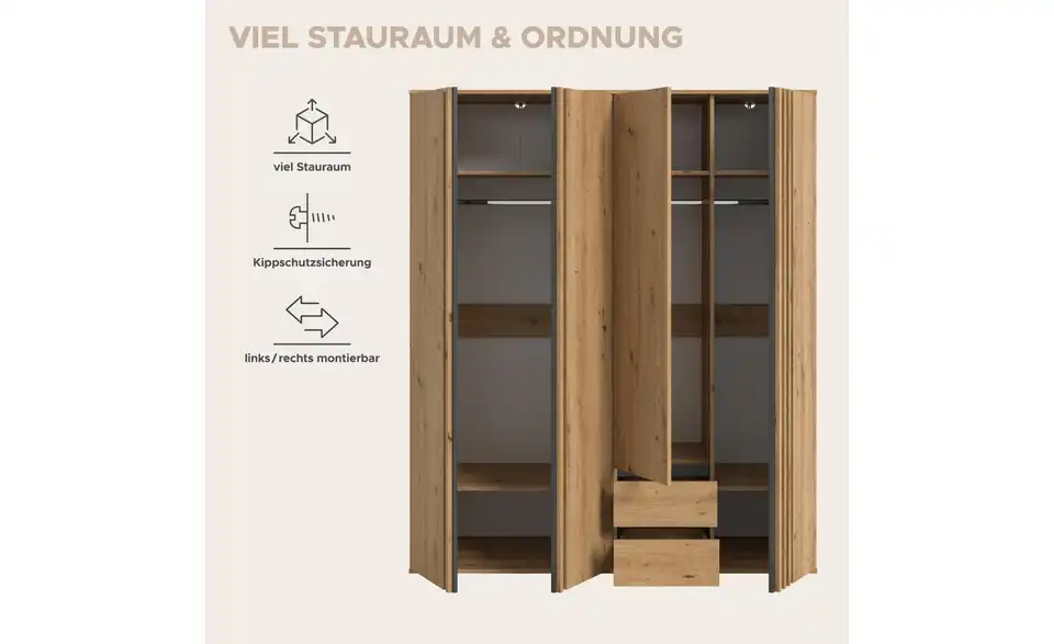 Kleiderschrank, Bild mit Text