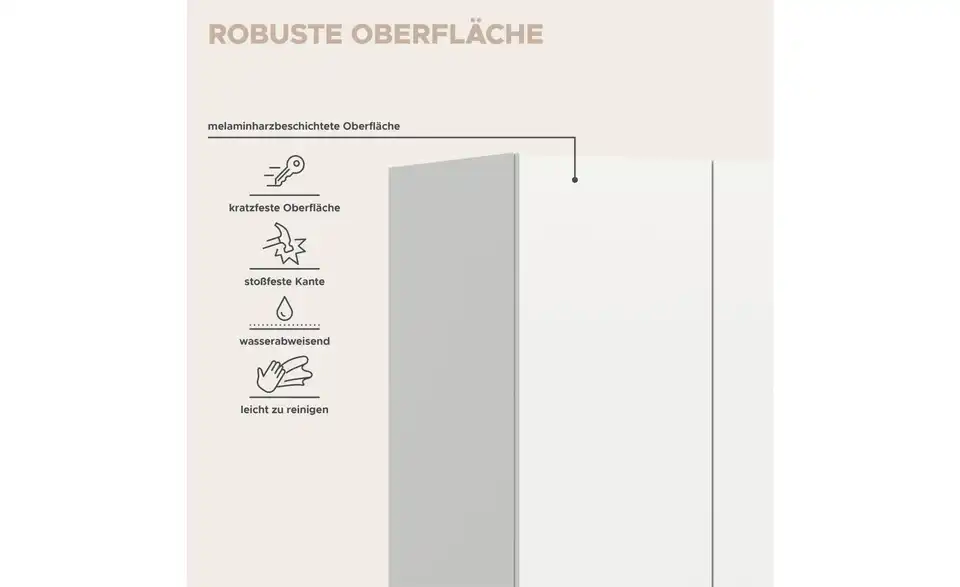 Drehtürenschrank, Bild mit Text