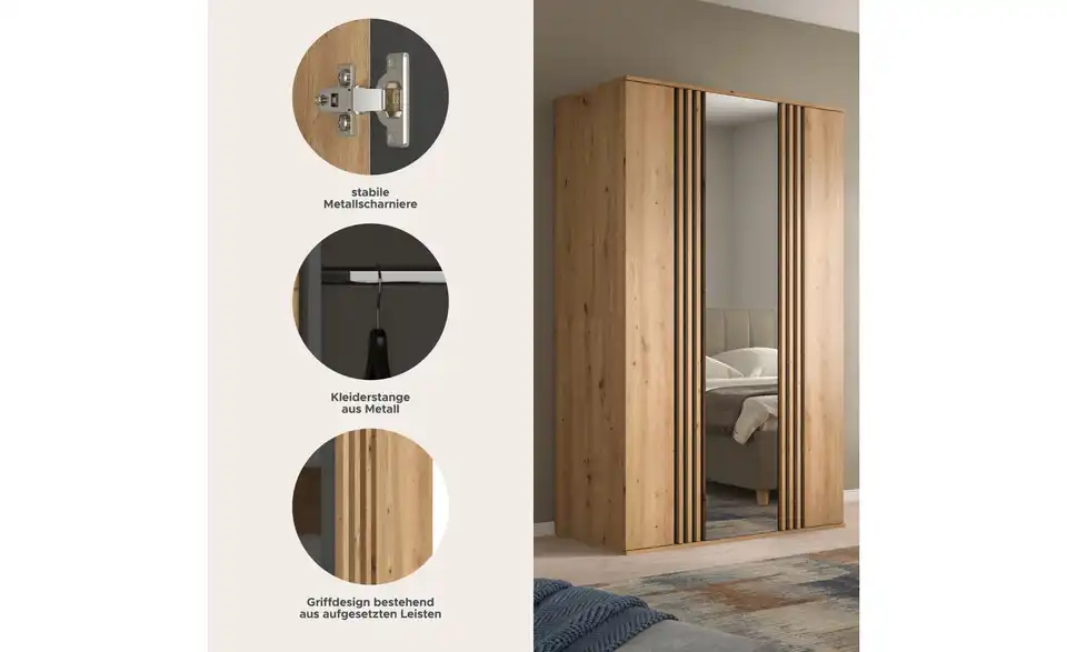 Kleiderschrank, Bild mit Text