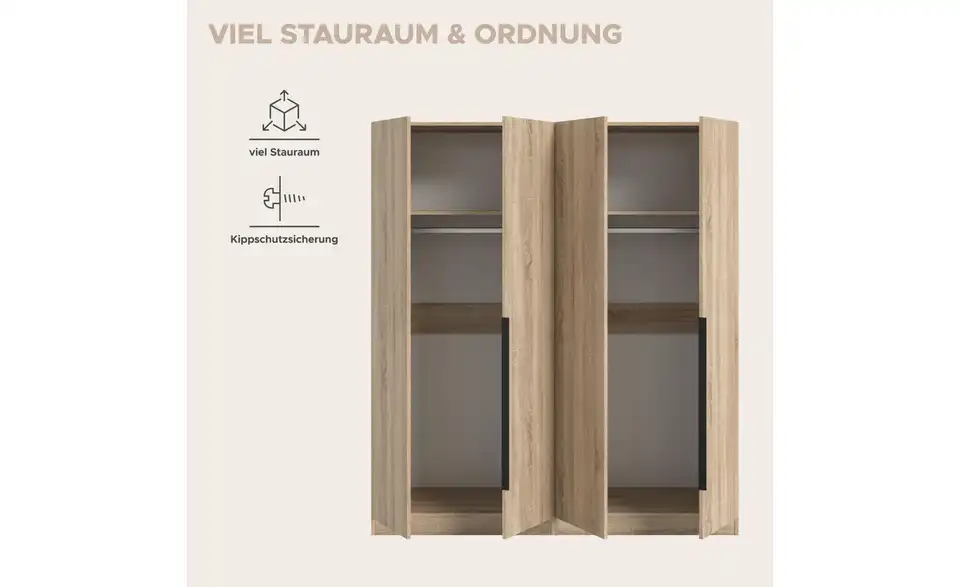 Drehtürenschrank, Bild mit Text