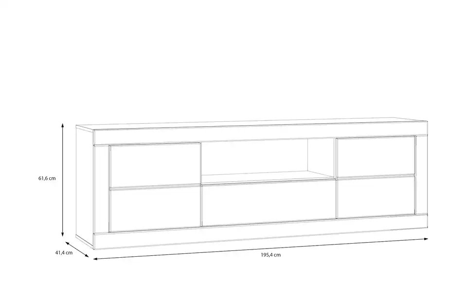 TV-Lowboard Komili, Bemaßung