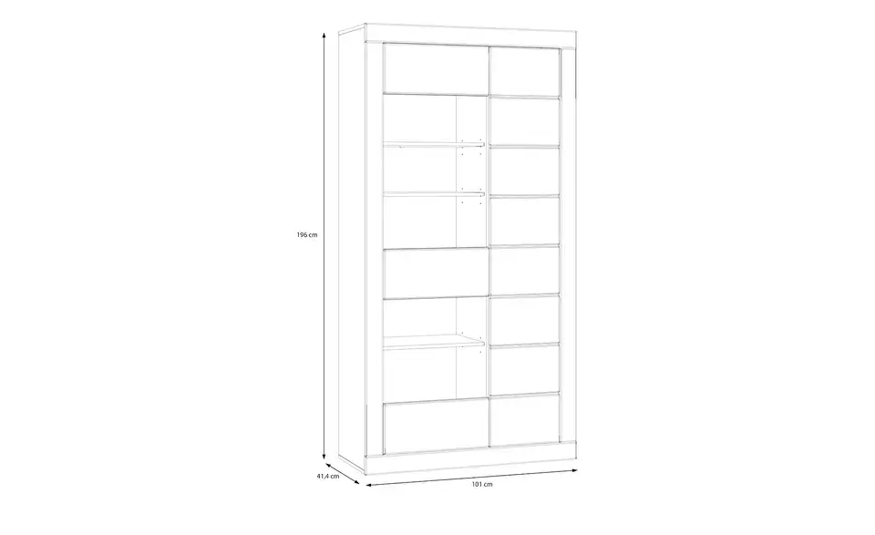 Vitrine Komili, Bemaßung