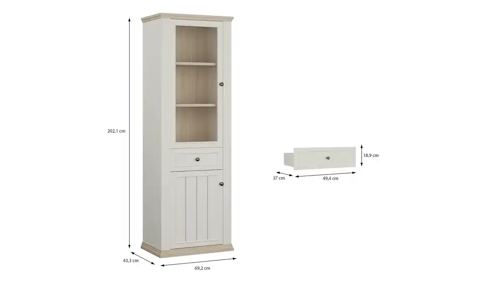 Vitrine Countryside, Bemaßung