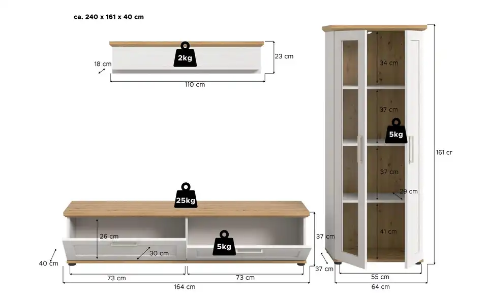 Wohnkombination, Bemaßung
