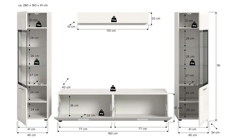 Wohnkombination, Bemaßung