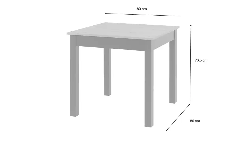Esstisch Ben in verschiedenen Größen, Bemaßung