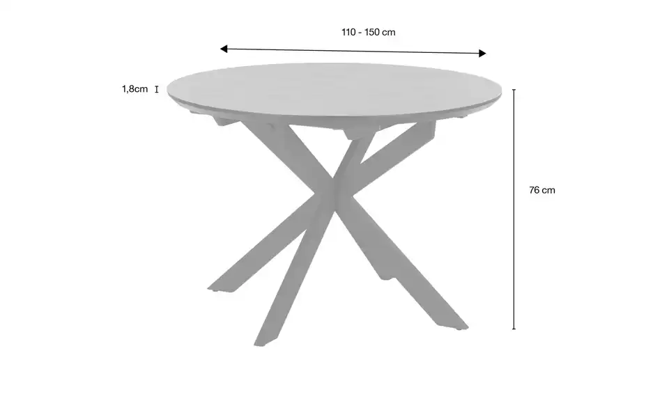 Esstisch Lars, Bemaßung
