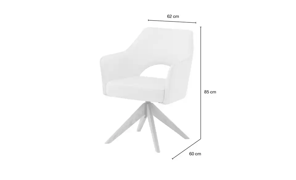 Armlehnstuhl Albert, Bemaßung