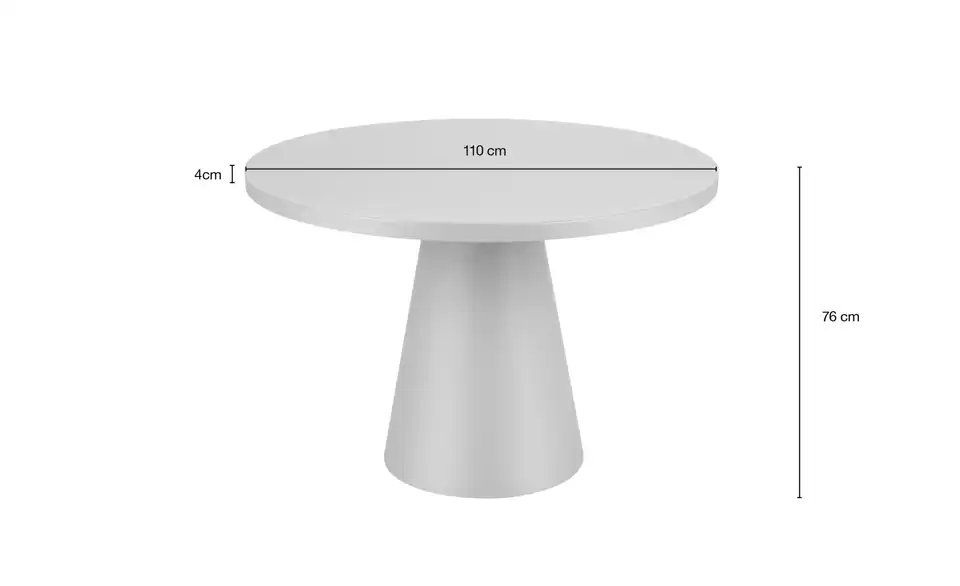 Esstisch Reflection, Bemaßung