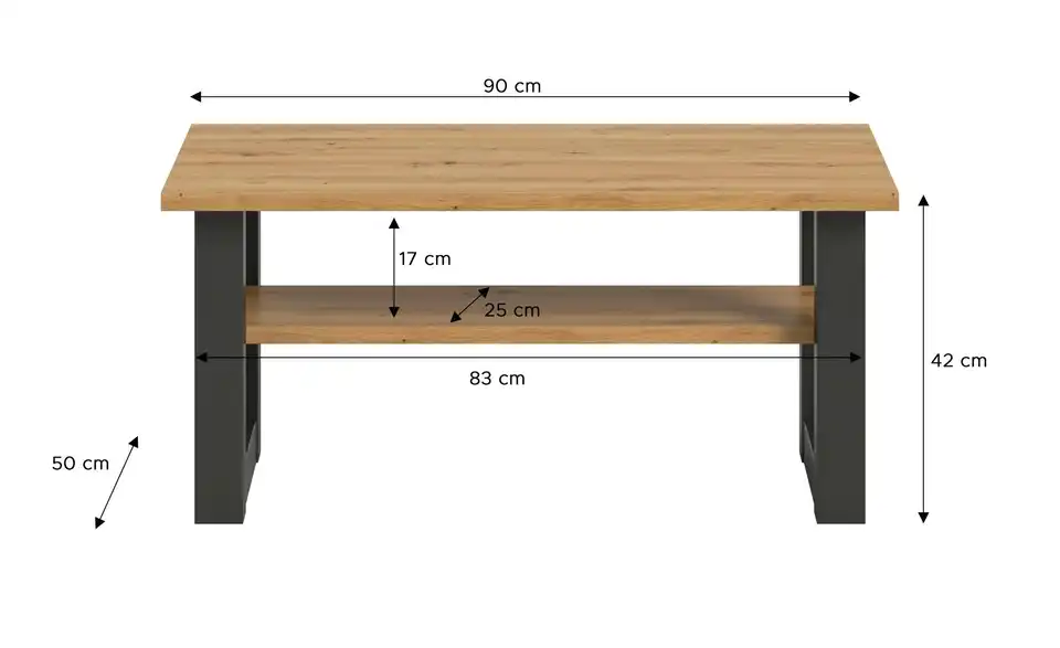 Couchtisch, Bemaßung