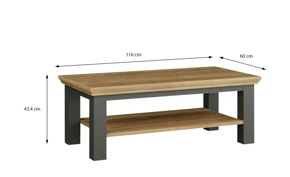 Couchtisch Countryside, Bemaßung