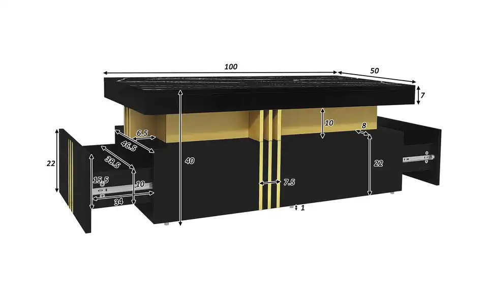 Couchtisch, Bemaßung