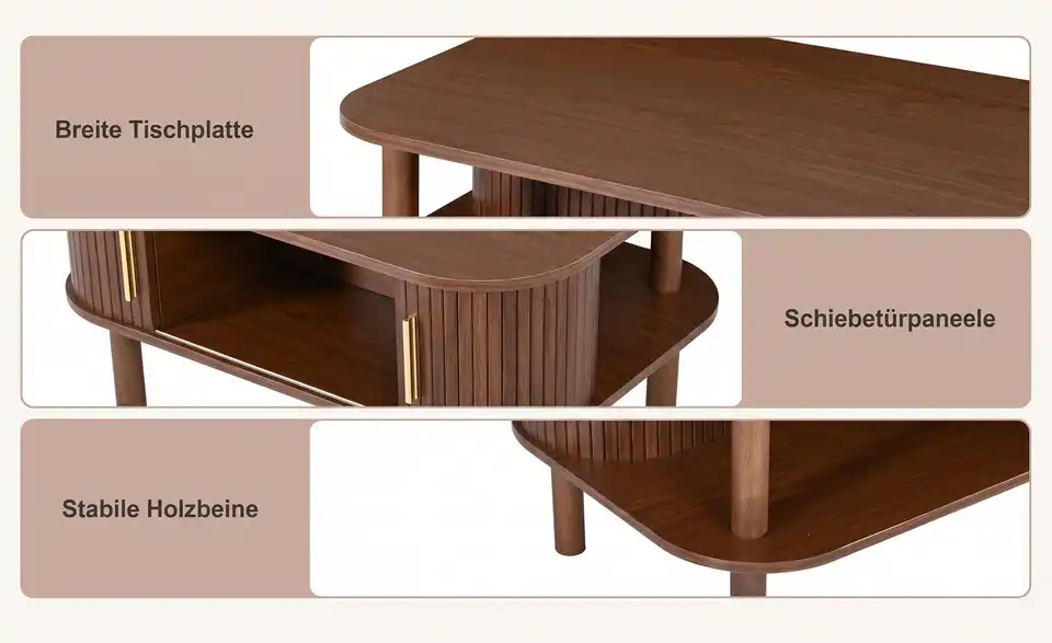 Couchtisch, Bild mit Text