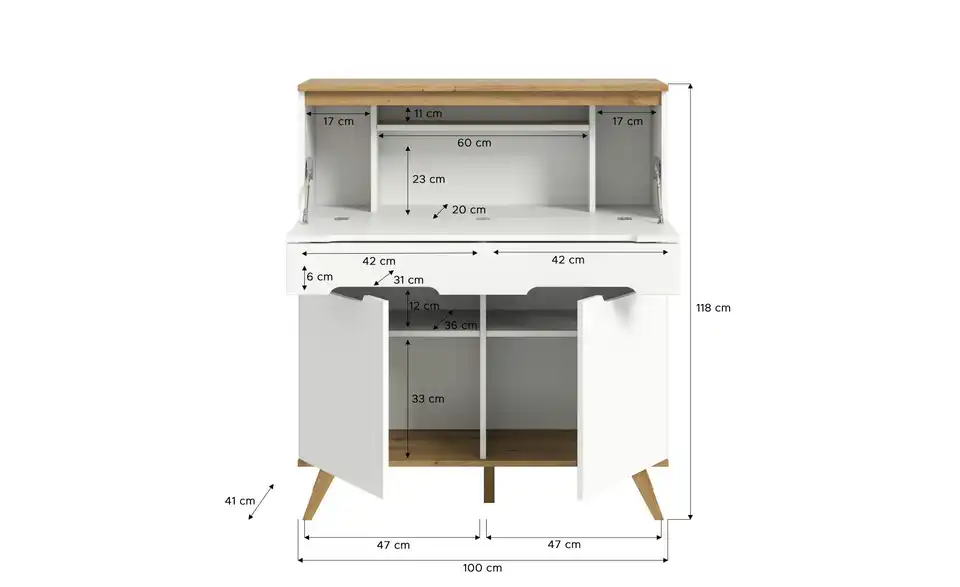 Sekretär Torso, Bemaßung