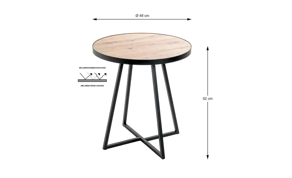 Beistelltisch, Bemaßung