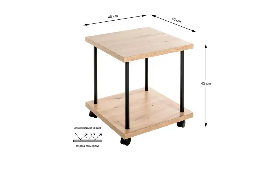 Beistelltisch, Bemaßung